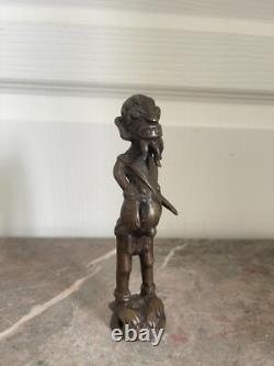 Ancien Statue Sculpture Fétiche Ancètre Tribal Tribu Art Africain Tikar 16cm