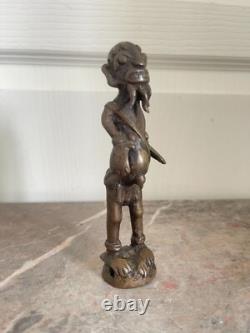 Ancien Statue Sculpture Fétiche Ancètre Tribal Tribu Art Africain Tikar 16cm