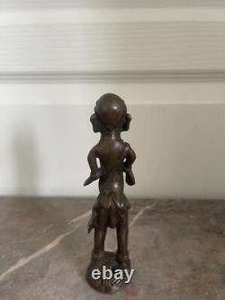 Ancien Statue Sculpture Fétiche Ancètre Tribal Tribu Art Africain Tikar 16cm