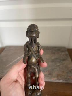 Ancien Statue Sculpture Fétiche Ancètre Tribal Tribu Art Africain Tikar 16cm
