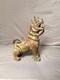 Ancien Statue Sculpture Lion Foo Fu Gardien Temple Birmanie Feng Shui Cuivre