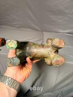 Ancien Statue Sculpture Lion Foo Fu Gardien Temple Birmanie Feng Shui Cuivre