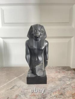 Ancien Statue Sculpture Roi Egyptien Pharaon AMENEMHAT III, Moulage du Louvre 24