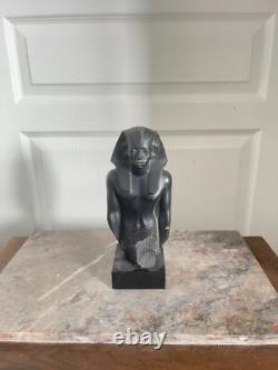 Ancien Statue Sculpture Roi Egyptien Pharaon AMENEMHAT III, Moulage du Louvre 24
