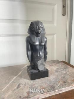Ancien Statue Sculpture Roi Egyptien Pharaon AMENEMHAT III, Moulage du Louvre 24