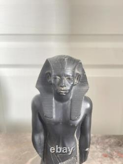 Ancien Statue Sculpture Roi Egyptien Pharaon AMENEMHAT III, Moulage du Louvre 24