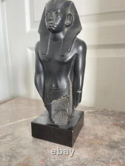 Ancien Statue Sculpture Roi Egyptien Pharaon AMENEMHAT III, Moulage du Louvre 24