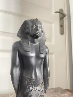Ancien Statue Sculpture Roi Egyptien Pharaon AMENEMHAT III, Moulage du Louvre 24