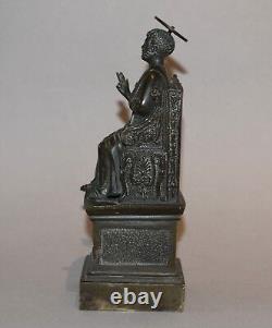 Ancien Statue religieux de Saint-Pierre en bronze Trône Paradis 19e siècle