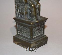 Ancien Statue religieux de Saint-Pierre en bronze Trône Paradis 19e siècle
