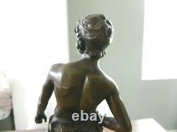 Ancien bronze David par Moreau époque XIX siècle statue sculpture