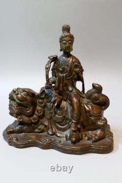 Ancien bronze Guanyin Chine bouddhisme bouddha Kwan Yin