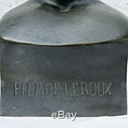 Ancien bronze PIERRE LEROUX signé ETEX 1834 H 24cm P. S. Socialisme George SAND