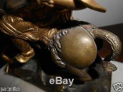 Ancien bronze. Statuette cavalier asiatique. Statue XIXème. Antique bronze
