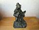 Ancien Bronze Xixe Troubadour Breton Joueur De Biniou Cornemuse Sculpture Statue