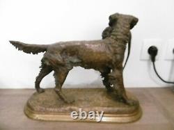 Ancien bronze animalier chien de chasse signé MOIGNIEZ authentique vénerie