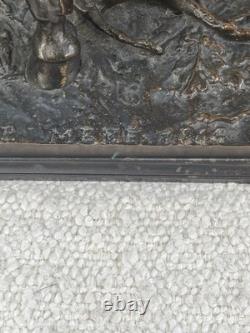 Ancien bronze animalier le cheval à la barrière signé Pierre Jules Mêne 1846