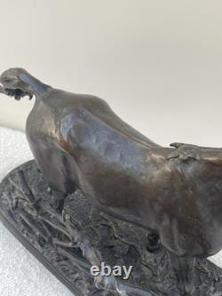Ancien bronze animalier le cheval à la barrière signé Pierre Jules Mêne 1846