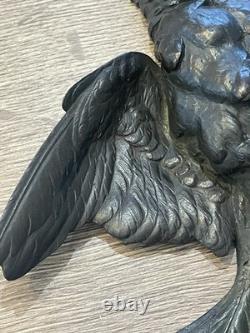 Ancien bronze animalier oiseau mort époque art nouveau 1900