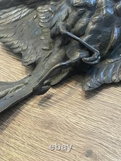 Ancien bronze animalier oiseau mort époque art nouveau 1900