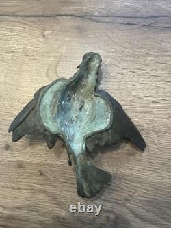 Ancien bronze animalier oiseau mort époque art nouveau 1900