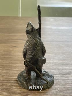 Ancien bronze animalier ours militaire fin XIX siècle DLG Fratin