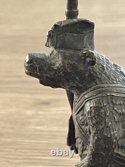 Ancien bronze animalier ours militaire fin XIX siècle DLG Fratin
