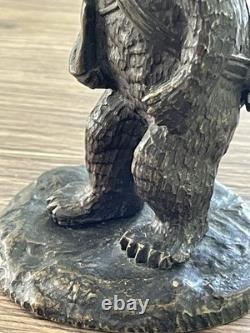 Ancien bronze animalier ours militaire fin XIX siècle DLG Fratin