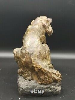 Ancien bronze art déco chien de chasse bassé labrador signé dlg de BARYE