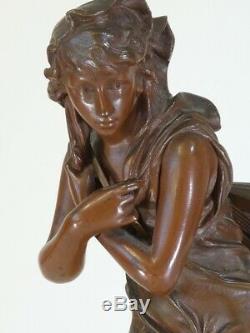 Ancien bronze de Eutrope BOURET'' La Frileuse'