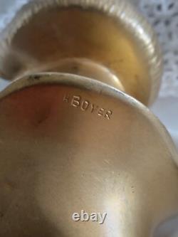 Ancien bronze doré buste de femme Art Déco 1930 signé H. Boyer bronze de bureau