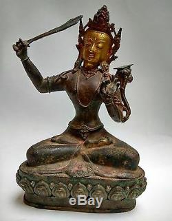 Ancien bronze représentant Manjushri bodhisattva Jampa Népal