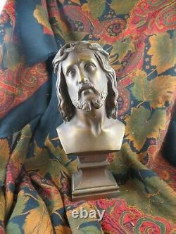 Ancien bronze statue sculpture epoqXIXe jesus christ calmels ecce uomo religieux