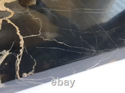 Ancien bronze sur socle marbre noir animalier biche Art déco S. M