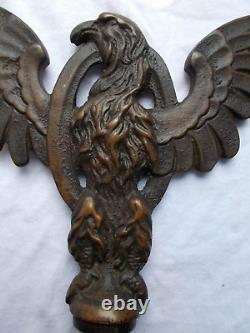 Ancien bronze type mascotte AIGLE double face belle patine, détails de qualité
