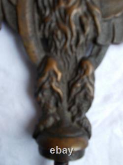 Ancien bronze type mascotte AIGLE double face belle patine, détails de qualité