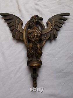 Ancien bronze type mascotte AIGLE double face belle patine, détails de qualité