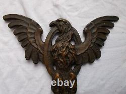 Ancien bronze type mascotte AIGLE double face belle patine, détails de qualité