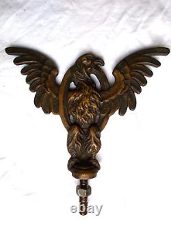 Ancien bronze type mascotte AIGLE double face belle patine, détails de qualité