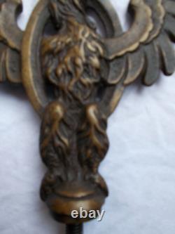 Ancien bronze type mascotte AIGLE double face belle patine, détails de qualité