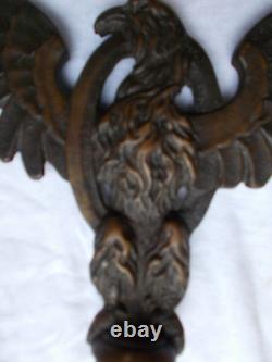 Ancien bronze type mascotte AIGLE double face belle patine, détails de qualité