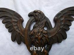 Ancien bronze type mascotte AIGLE double face belle patine, détails de qualité