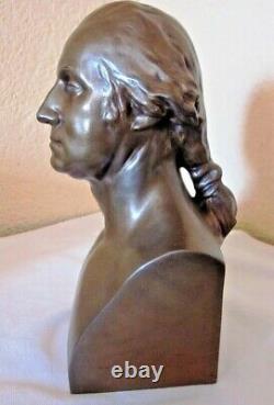 Ancien buste de G. Washington Bronze F. Barbedienne Cachet A. Collas