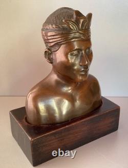 Ancien buste de jeune homme en bronze, Ecole vietnamienne début XXe siècle