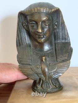 Ancien buste en bronze 19eme Egypte pharaon