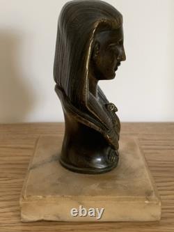 Ancien buste en bronze 19eme Egypte pharaon