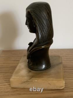 Ancien buste en bronze 19eme Egypte pharaon