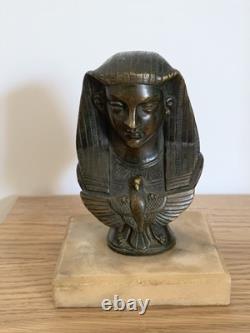 Ancien buste en bronze 19eme Egypte pharaon