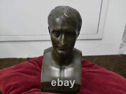 Ancien buste en bronze, Napoléon 1er, d'aprés Chaudet, H 23cm, P 4kg, patine sombre