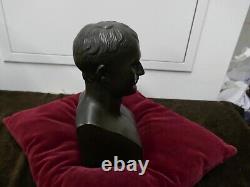 Ancien buste en bronze, Napoléon 1er, d'aprés Chaudet, H 23cm, P 4kg, patine sombre